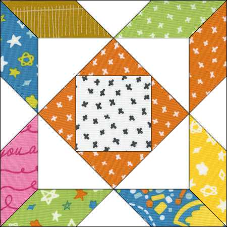 Four Squares Quilt Block - Free Pattern
