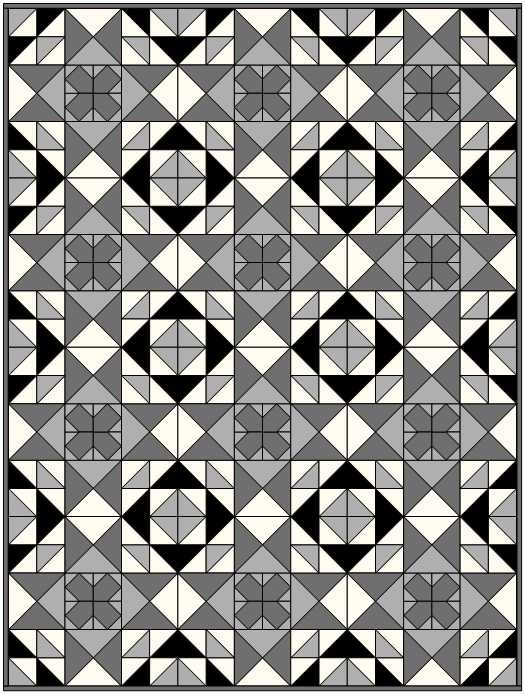 Moda Blockheads Dew Drops Free Quilt Block Pattern Sample Layout
