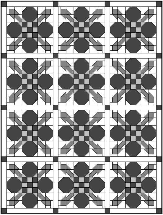 Moda Blockheads Moonbeam Free Quilt Block Pattern Sample Layout