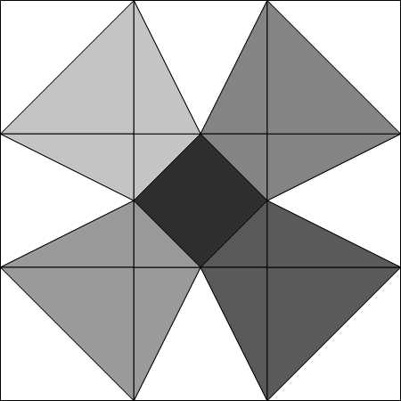 Moda Blockheads Petal Pushers quilt block and fabric calculator