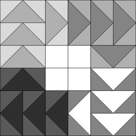 Moda Blockheads Cloud Nine quilt block with fabric calculator