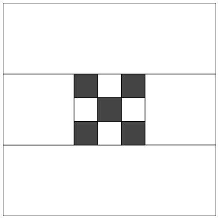 Moda Blockheads Ninth Wonder quilt block with fabric calculator