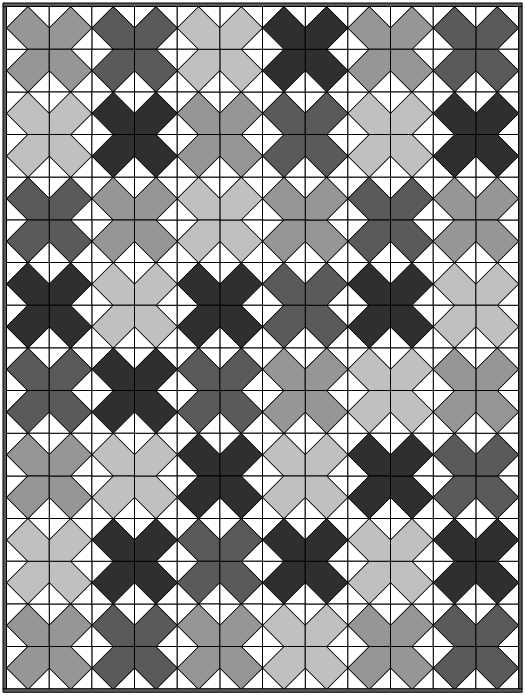Sample Quilt Layout for Moda Blockheads Cross Training Free Quilt Block