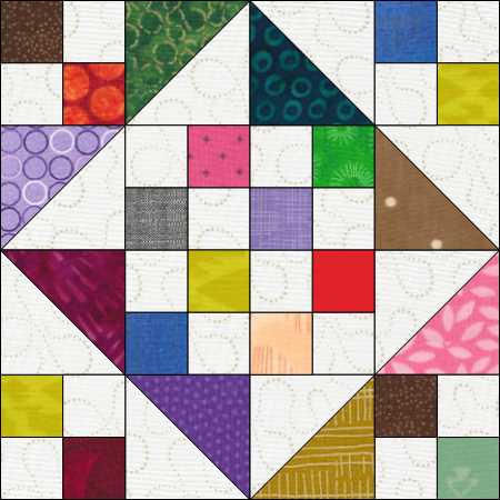 Scrappy Half Square Triangles and Squares Quilt, Easy Scrappy Quilt
