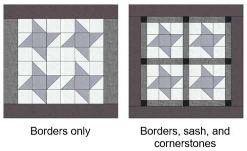 sashing and borders in quilt calculator