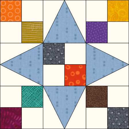 Jelly Roll Scrappy Star Quilt Block